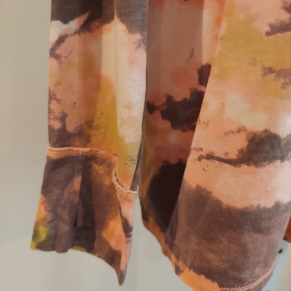 Seed to Style Size XL Tie Dye Organic Cotton Long Sleeve Casual Shirt Watercolor - Picture 3 of 9